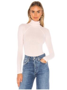 Free People All You Want Turtleneck Bodysuit Ballet pink